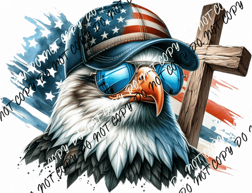 EAGLE PATRIOTIC HAT CROSS DTF TRANSFER - We Print U Press DTF Transfers