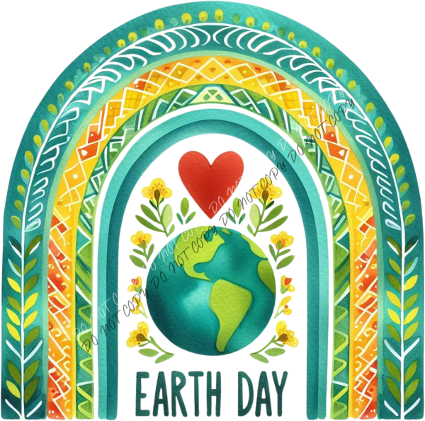 Earth Day Rainbow DTF Transfer RTP DTF Transfers