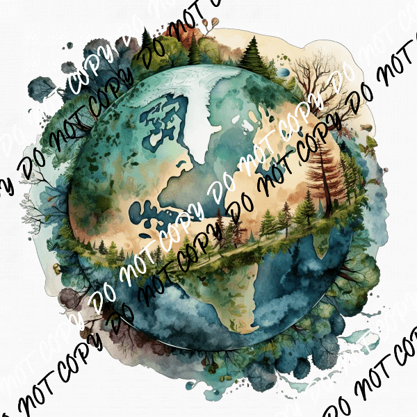 Earth's Beauty Watercolor DTF Transfer - We Print U Press DTF Transfers