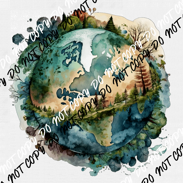 Earth's Beauty Watercolor DTF Transfer - We Print U Press DTF Transfers