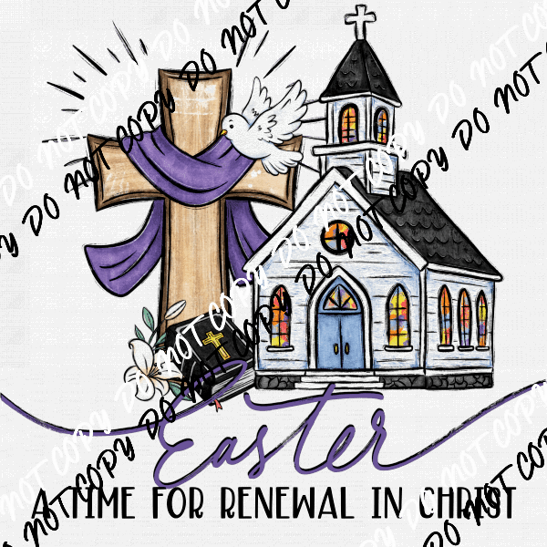 Easter a Time for Renewal Set - Pocket and Back DTF Transfer - We Print U Press DTF Transfers