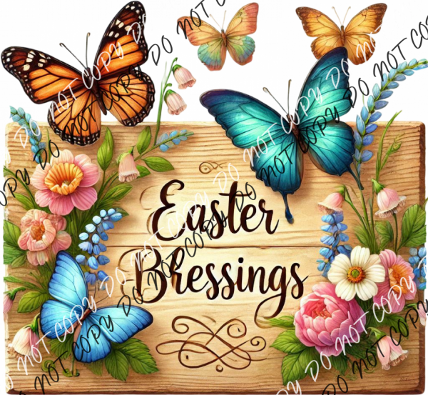 Easter Blessings Butterflies DTF Transfer RTP DTF Transfers