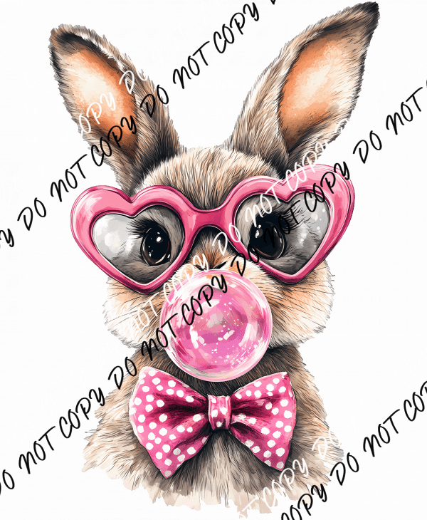 Easter bunny Bubble Gum DTF Transfer - We Print U Press DTF Transfers
