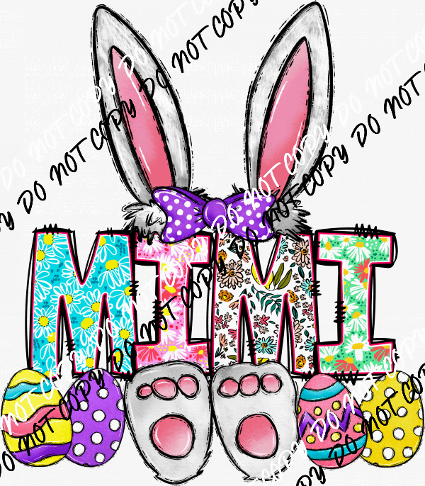 Easter Bunny Ears and Feet with Female Titles DTF Transfer (See Title Options) - We Print U Press DTF Transfers