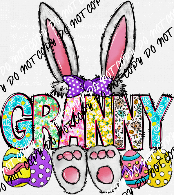 Easter Bunny Ears and Feet with Female Titles DTF Transfer (See Title Options) - We Print U Press DTF Transfers