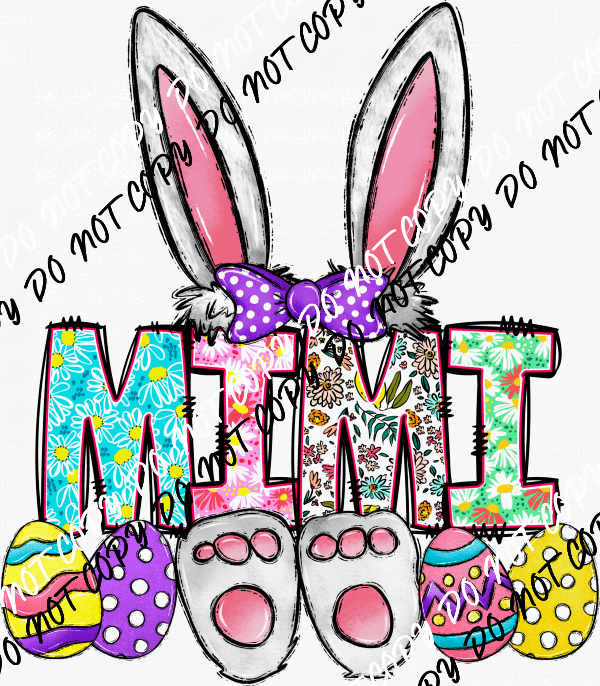 Easter Bunny Ears and Feet with Female Titles DTF Transfer (See Title Options) - We Print U Press DTF Transfers