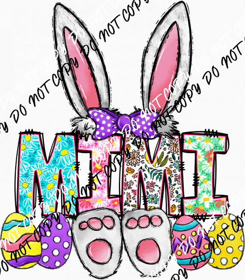 Easter Bunny Ears and Feet with Female Titles DTF Transfer (See Title Options) - We Print U Press DTF Transfers