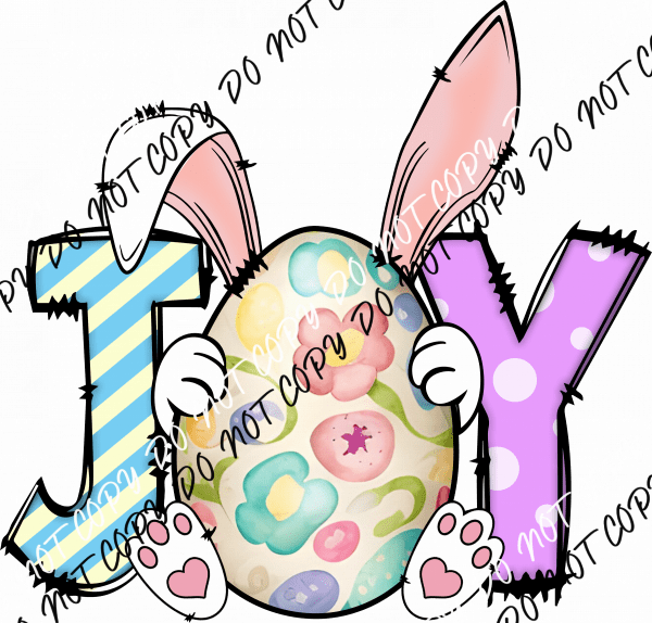 Easter Joy Bunny DTF Transfer - We Print U Press DTF Transfers