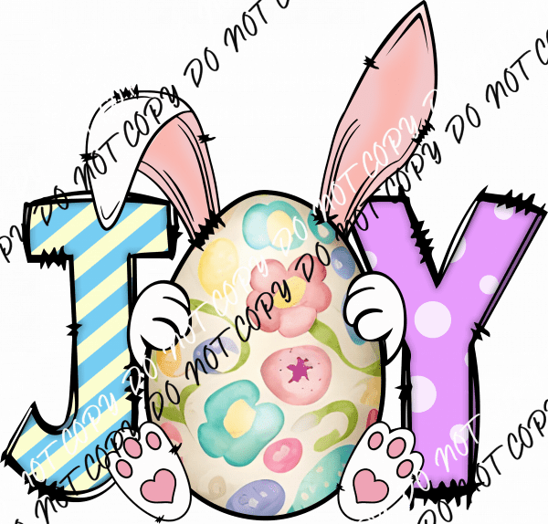 Easter Joy Bunny DTF Transfer - We Print U Press DTF Transfers