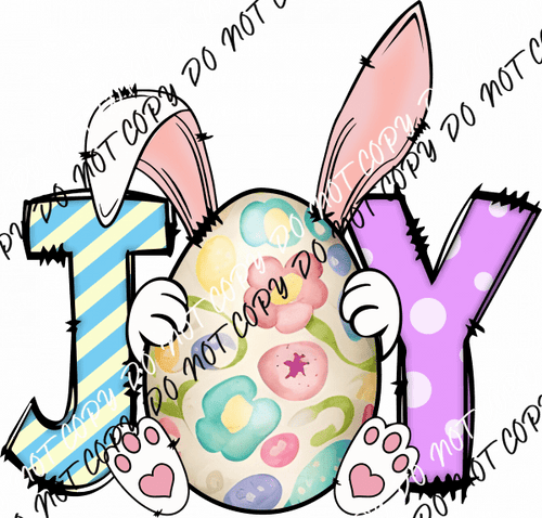 Easter Joy Bunny DTF Transfer - We Print U Press DTF Transfers