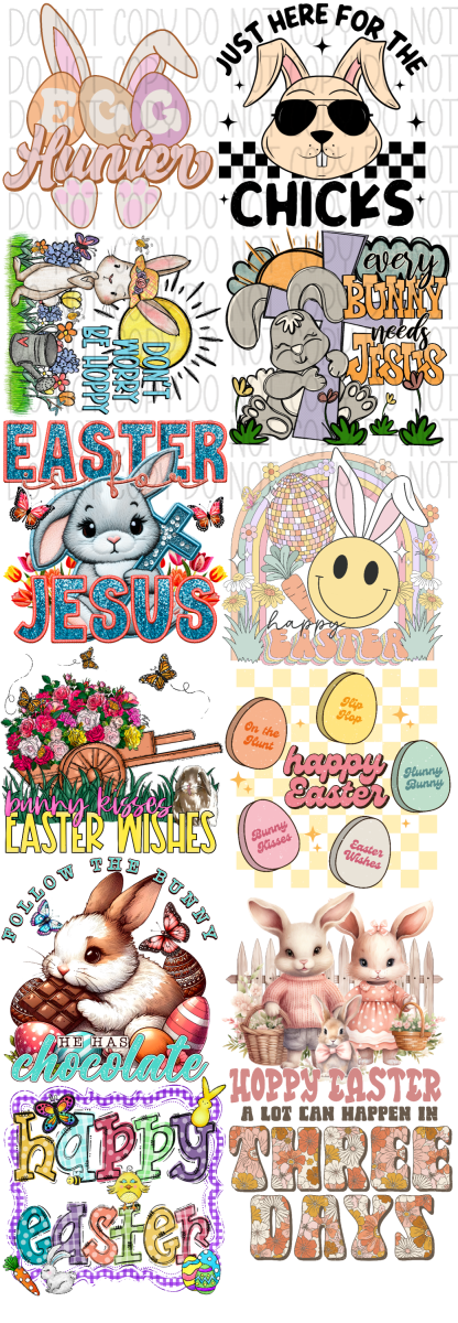 Easter Premade Bundle 60’ Gang Sheet Dtf Transfers