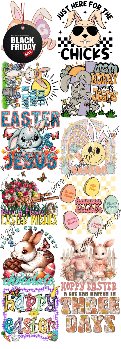 Easter Premade Bundle 60’ Gang Sheet Dtf Transfers