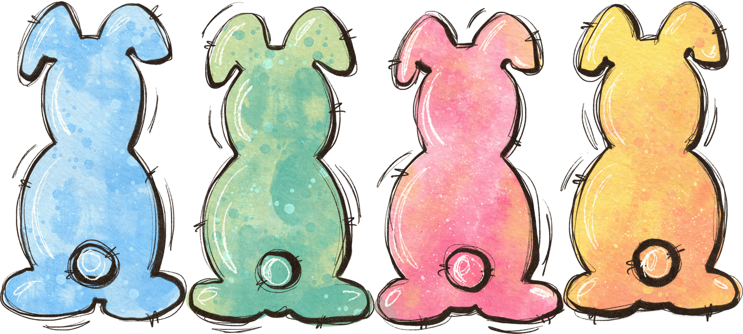 Easter Bunnies UV Transfer for 16 oz Glass Can
