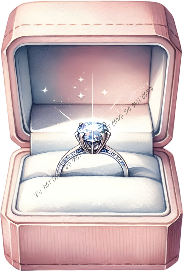 Engagement Ring Pink Box DTF Transfer RTP DTF Transfers
