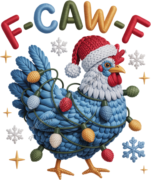 F-CAW-F Faux Yarn Chicken DTF Transfer RTP DTF Transfers