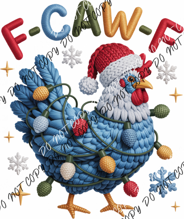 F-CAW-F Faux Yarn Chicken DTF Transfer RTP DTF Transfers