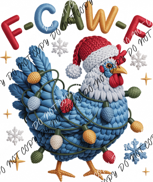 F-CAW-F Faux Yarn Chicken DTF Transfer RTP DTF Transfers