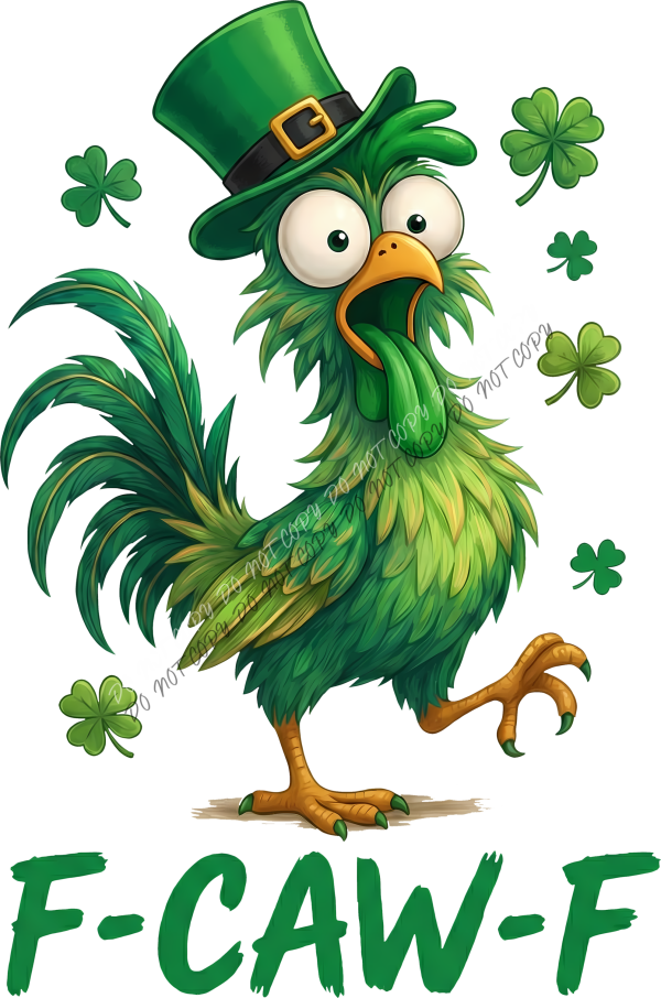 F-Caw-F St. Patrick’s Day Chicken DTF Transfer RTP DTF Transfers