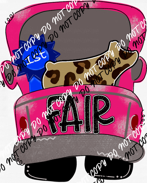 Fair 1st Place Pink Car with Pig DTF Transfer - We Print U Press DTF Transfers