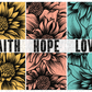 Faith Hope Love Dtf Flowers Transfer