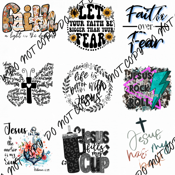 FAITH MINI UV TRANSFER BUNDLE - We Print U Press DTF Transfers