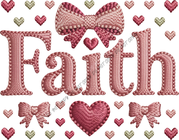 Faith Pink Faux Yarn DTF Transfer RTP DTF Transfers