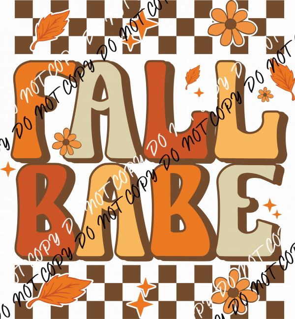 Fall Babe Checkerboard DTF Transfer - We Print U Press DTF Transfers