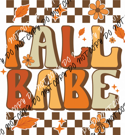 Fall Babe Checkerboard DTF Transfer - We Print U Press DTF Transfers