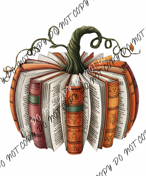 Fall Book Pumpkin DTF Transfer RTP DTF Transfers
