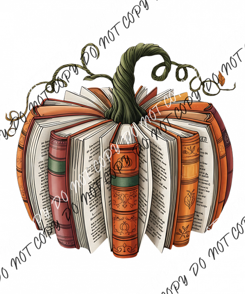 Fall Book Pumpkin DTF Transfer RTP DTF Transfers