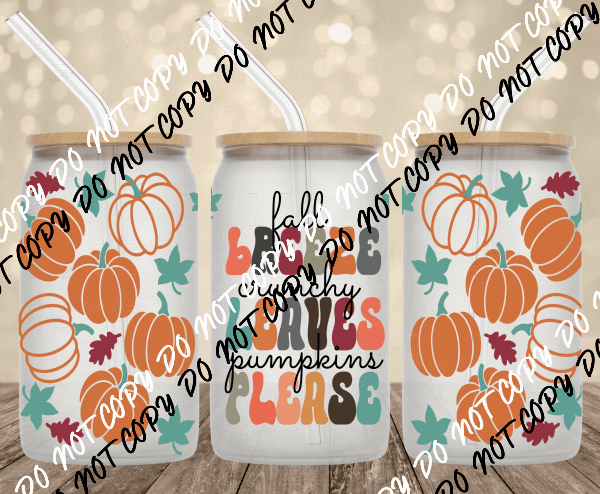 Fall Breeze UV Transfer for 16 oz Glass Can - We Print U Press DTF Transfers
