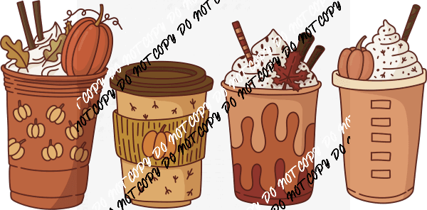 Fall Coffees DTF Transfer - We Print U Press DTF Transfers