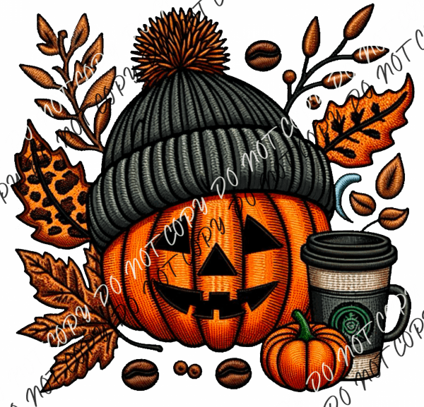 Fall Faves Cozy Pumpkin Faux Embroidery Dtf Transfer Rtp Transfers