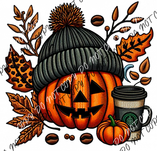 Fall Faves Cozy Pumpkin Faux Embroidery Dtf Transfer Rtp Transfers