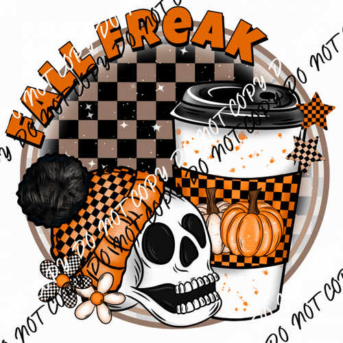 Fall Freak Skeleton Drink DTF Transfer - We Print U Press DTF Transfers