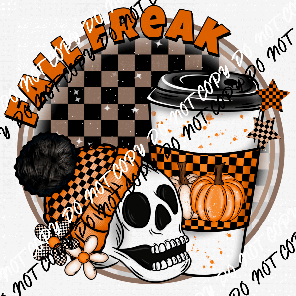 Fall Freak Skeleton Drink DTF Transfer - We Print U Press DTF Transfers