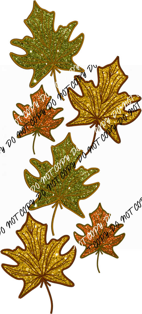 Fall Leaves Faux Sequin DTF Transfer - We Print U Press DTF Transfers