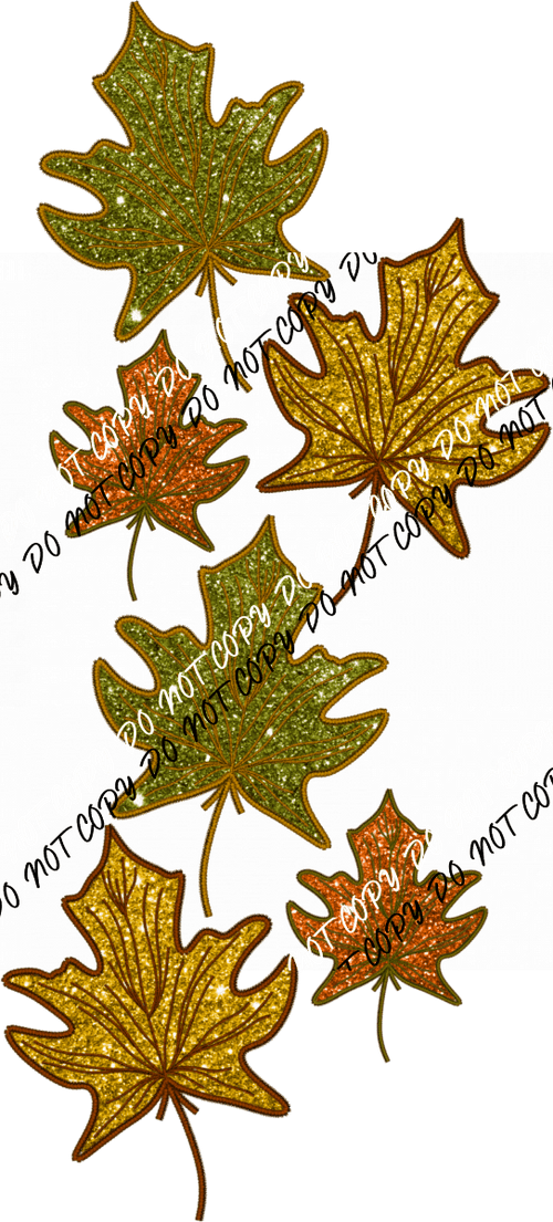 Fall Leaves Faux Sequin DTF Transfer - We Print U Press DTF Transfers