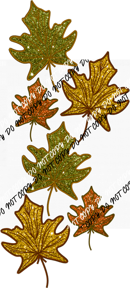 Fall Leaves Faux Sequin DTF Transfer - We Print U Press DTF Transfers