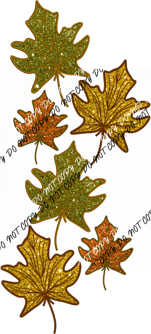 Fall Leaves Faux Sequin DTF Transfer - We Print U Press DTF Transfers