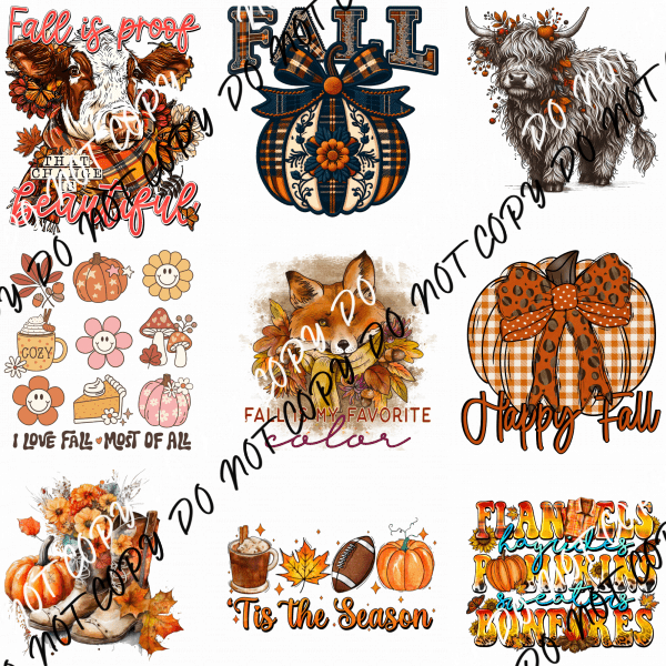 FALL MINI UV TRANSFER BUNDLE - We Print U Press DTF Transfers