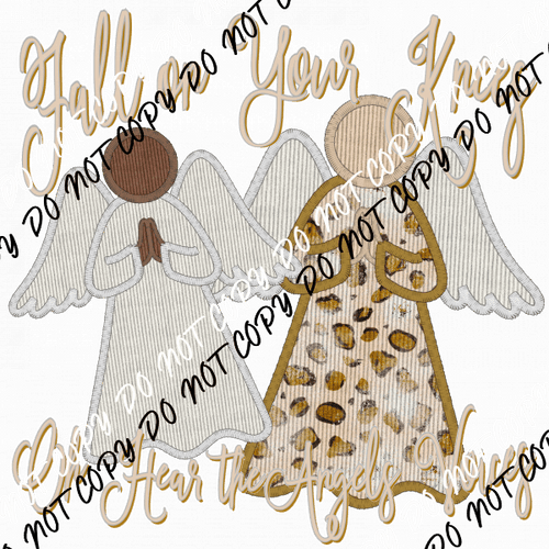 Fall on Your Knees Angels faux embroidery DTF Transfer - We Print U Press DTF Transfers