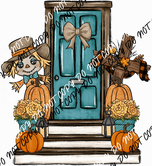 Fall Porch Scene DTF Transfer - We Print U Press DTF Transfers