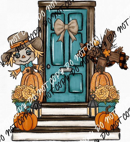 Fall Porch Scene DTF Transfer - We Print U Press DTF Transfers