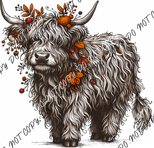 Fall Shaggy Cow Dtf Transfer Rtp Transfers