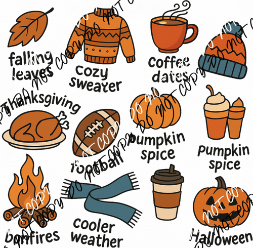 Fall Vibes Collage DTF Transfer - We Print U Press DTF Transfers