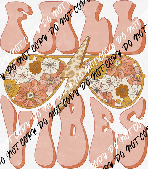 Fall Vibes Glasses and Lightning DTF Transfer - We Print U Press DTF Transfers
