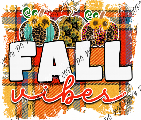 Fall Vibes On Plaid Dtf Transfer Rtp Transfers