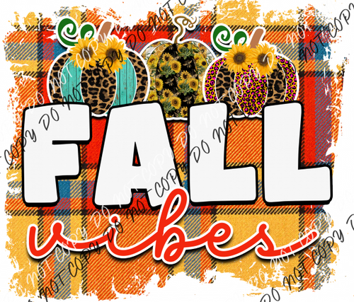 Fall Vibes On Plaid Dtf Transfer Rtp Transfers