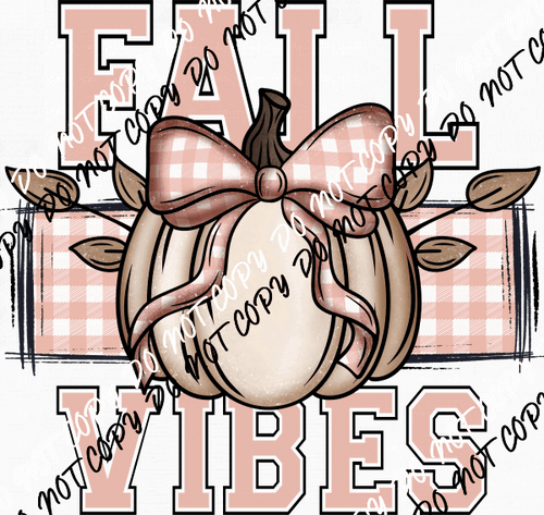 Fall Vibes Pumpkin Pink Plaid DTF Transfer - We Print U Press DTF Transfers